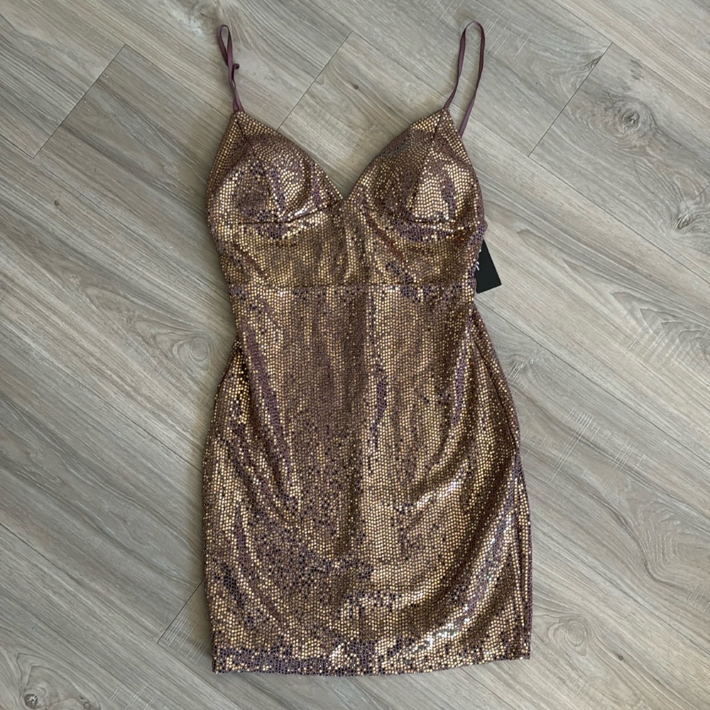 Lulus Purple Sequin Dress, Size S